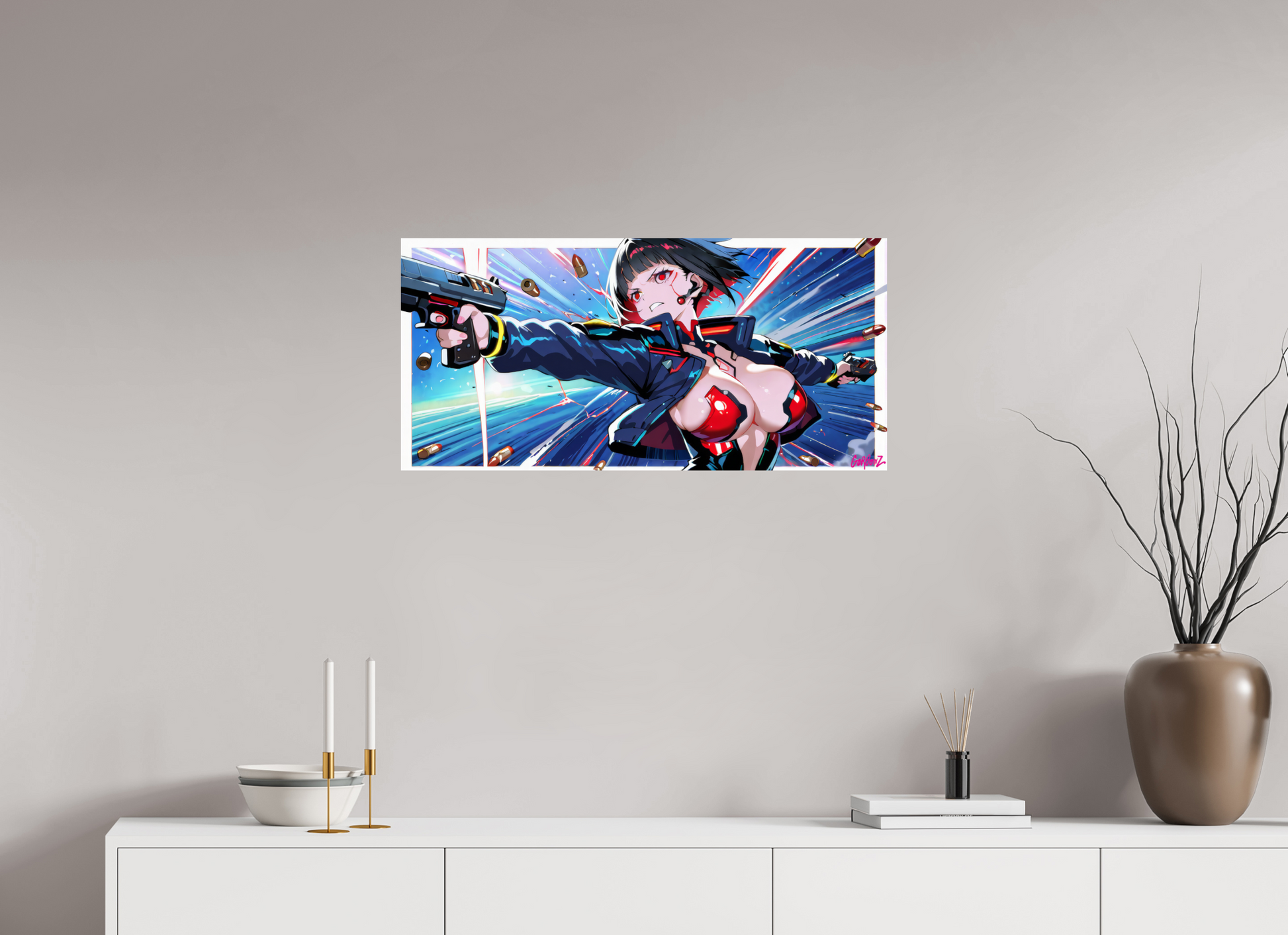 GorgonZ 520 - Cyberpunk Action scene | Fine Art Digital Print B23 Design