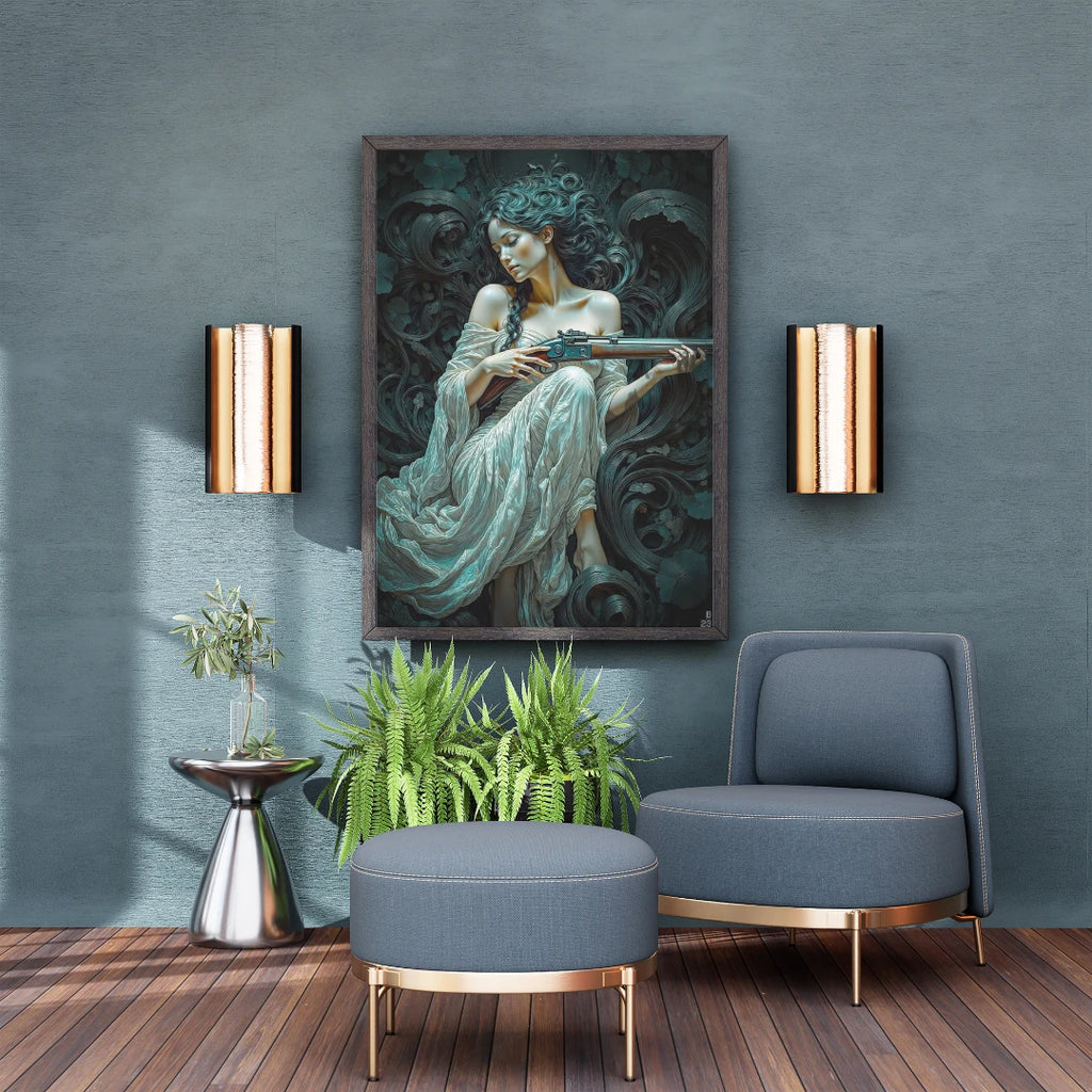 La Pistolera – Digital Portrait | Fine Art Print by Thierry Bézier Ma boutique