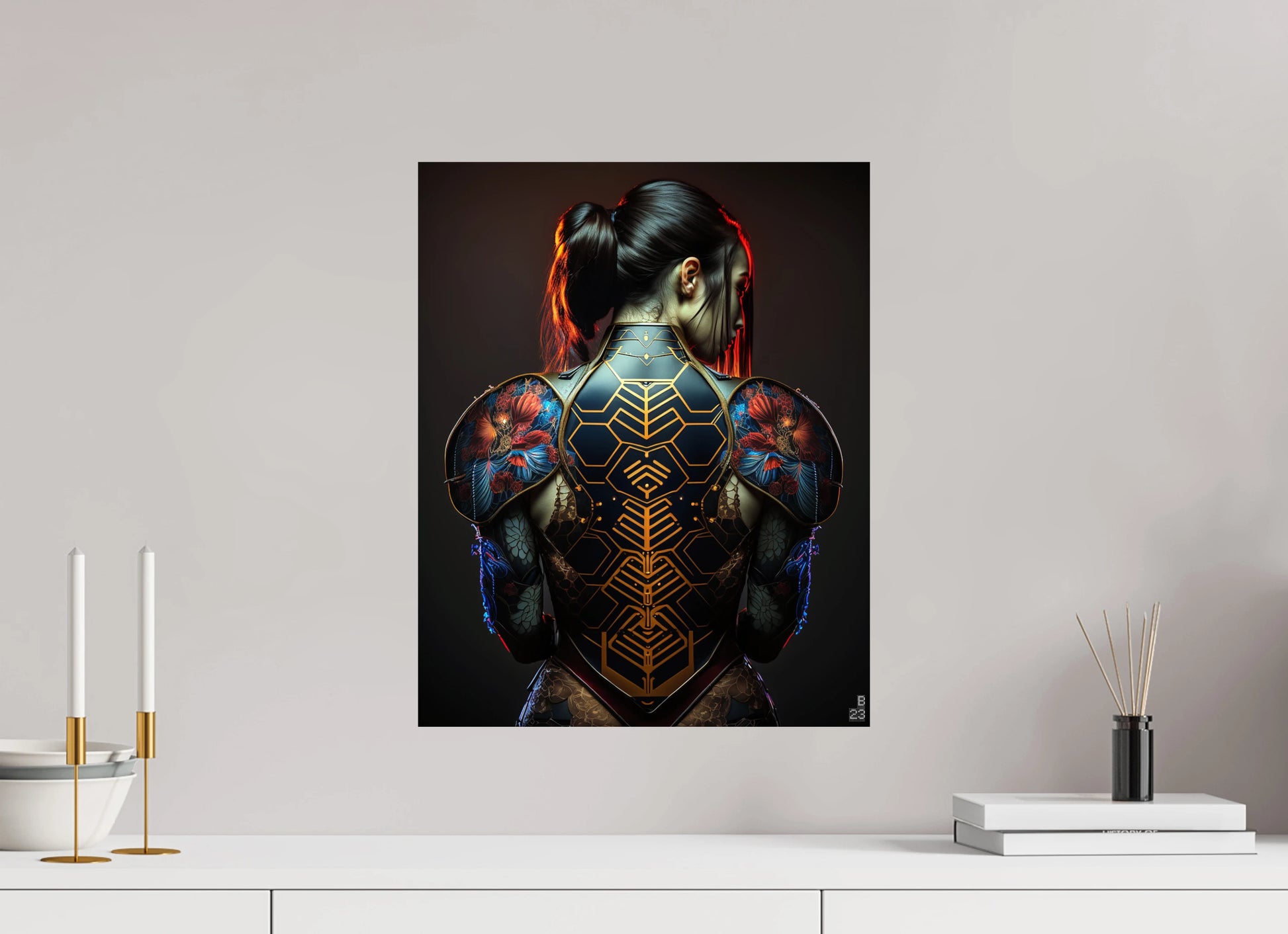 Mirai-1 Art Print by Thierry Bézier - Futuristic Samurai Armor Ma boutique