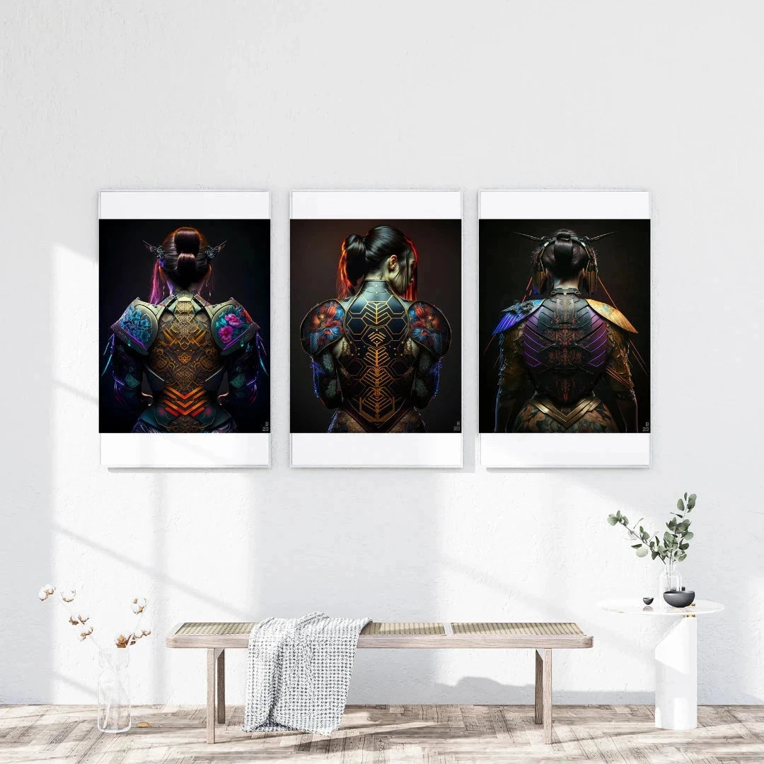 Mirai-3 Art Print by Thierry Bézier - Futuristic Samurai Armor B23 Design