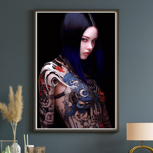 Nanako – Samurai Cyberpunk Print | Fine Art Digital Artwork Ma boutique